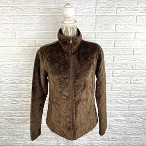 Susan Bristol Brown Floral Faux Fur Jacket